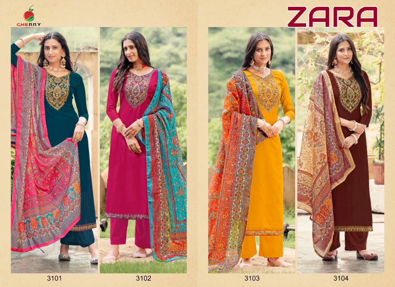 Zara Cherry Salwar Suits Manufacturer Wholesaler